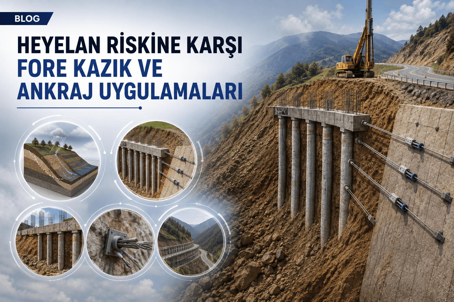 Heyelan Riskine Karşı Fore Kazık ve Ankraj Uygulamaları